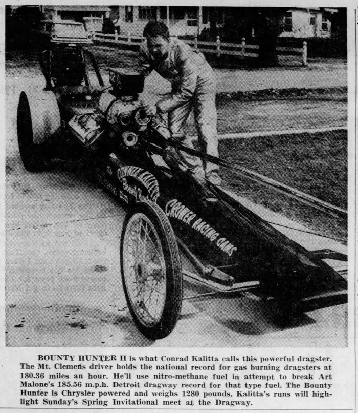 Detroit Dragway - 1967 Article On Kalitta Bounty Hunter Ii